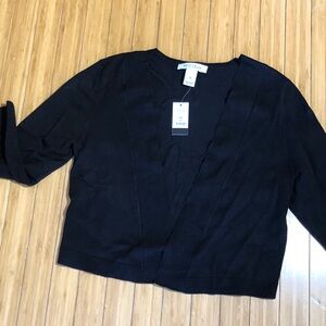 White House Black Market Crop Black sweater size M